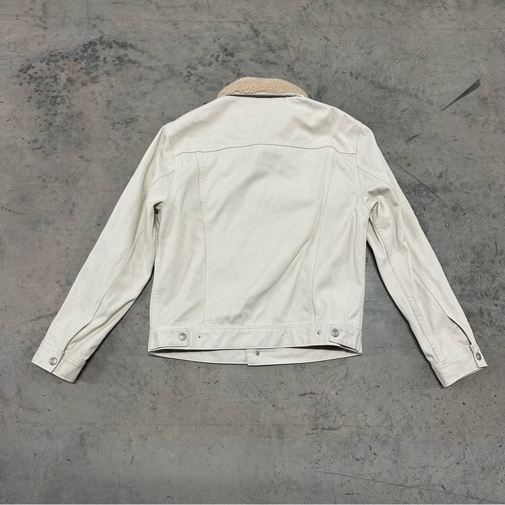 Topshop Topman Black Borg Lined Denim Jacket XL - Picture 9 of 10